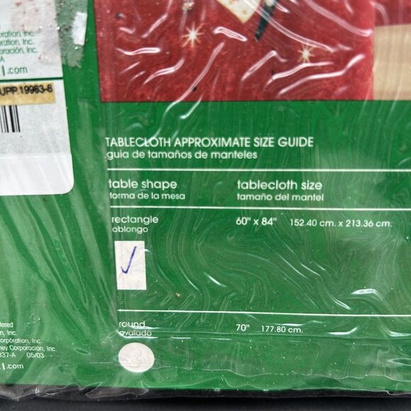 NEW Vintage JC Penney Christmas Table Cloth Red Snowman Santa Reindeer 60" x 84" - Picture 6 of 6